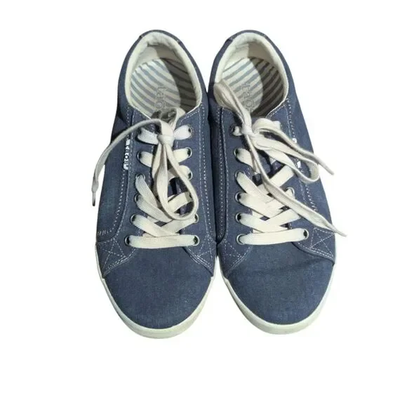 Taos Star Canvas Lace-Up Sneakers - Retro Blue Wash - Women's Casual Shoes - Picture 1 of 6